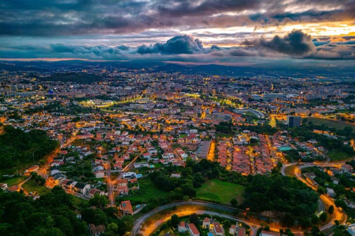 Vista aérea da cidade de Braga