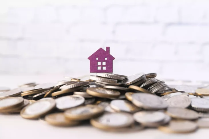 Casa com monte de moedas